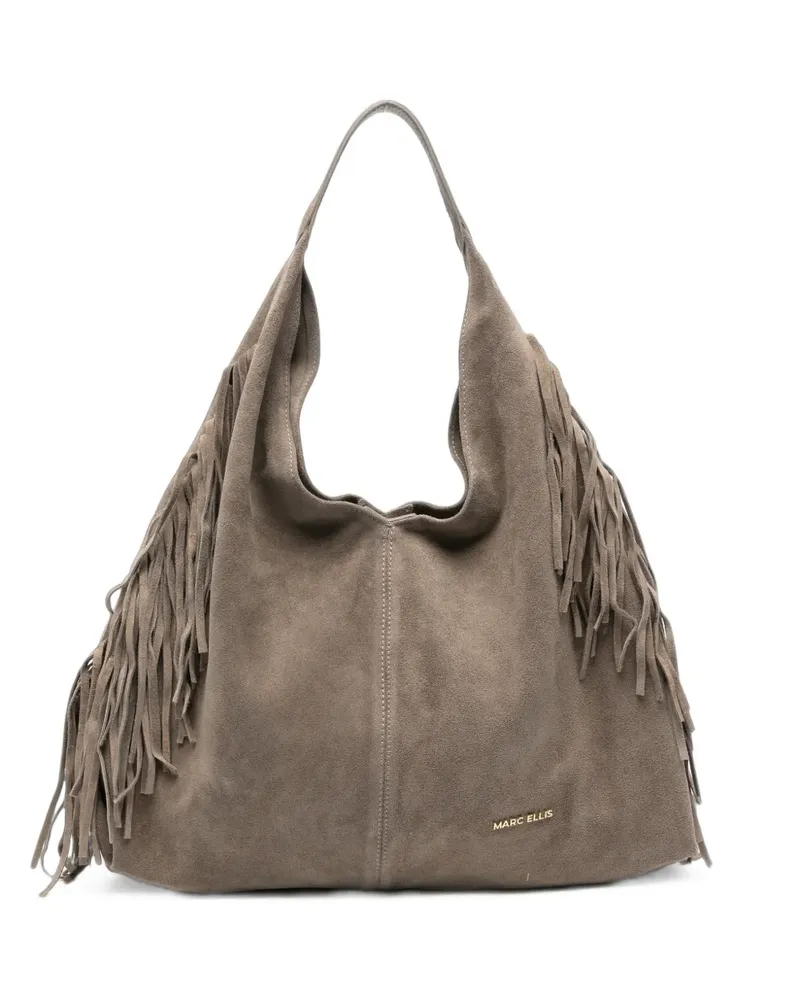 MARC ELLIS Altea fringe-detail suede shoulder bag - Braun Braun