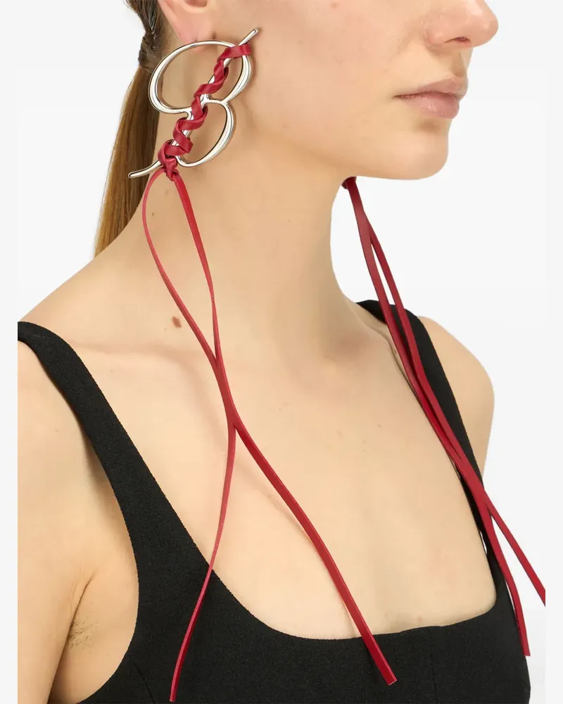 Blumarine Hängeohrringe mit B-Monogramm - Grau Grau