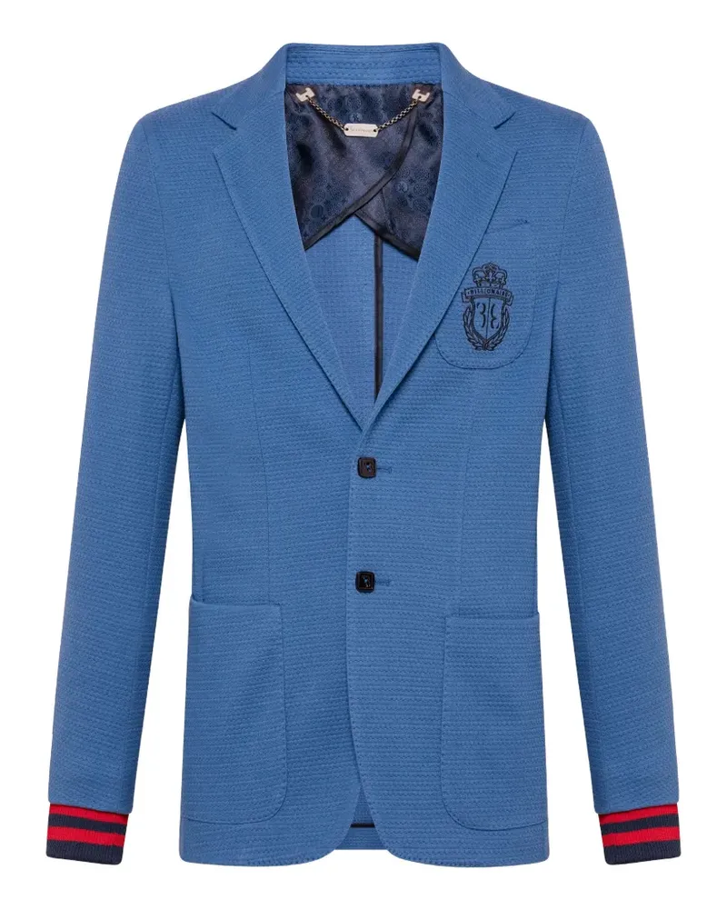 Billionaire logo-embroidered blazer - Blau Blau