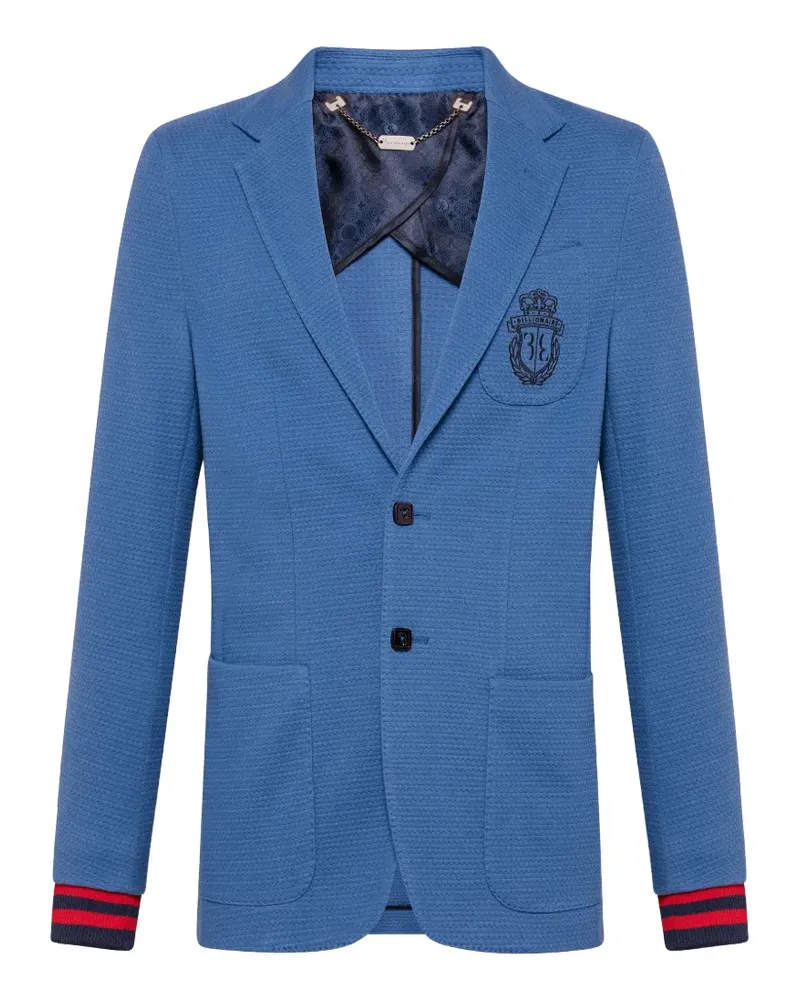 Billionaire logo-embroidered blazer - Blau Blau
