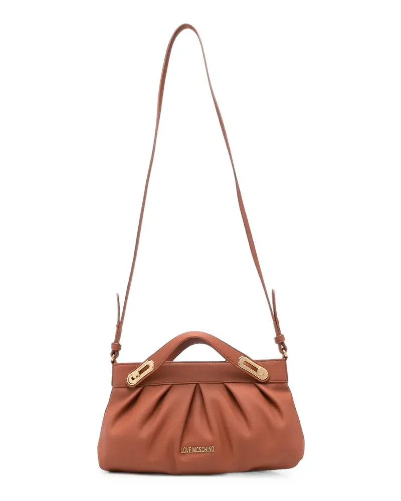 Moschino ruched leather cross body bag - Braun Braun