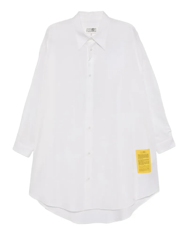 Maison Margiela Hemdkleid mit Logo-Patch - Weiß Weiß