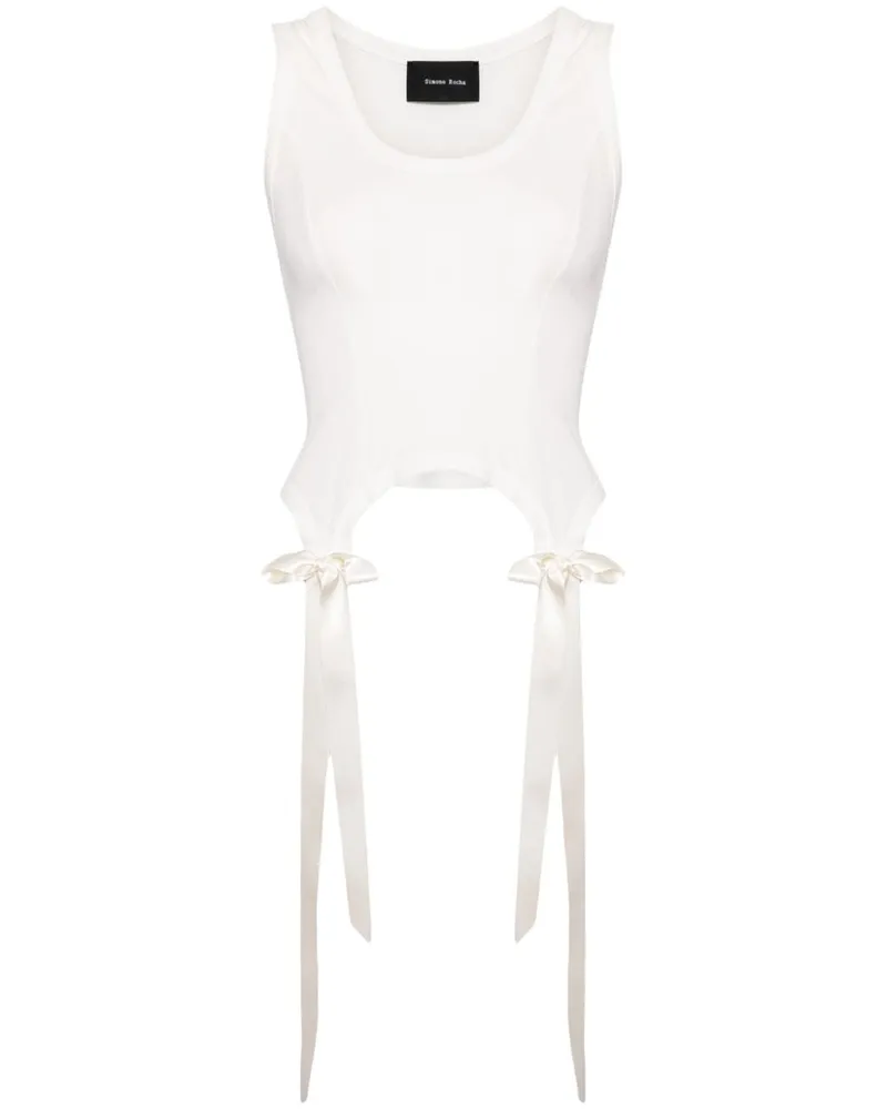 Simone Rocha Easy Bow Tails Tanktop - Weiß Weiß