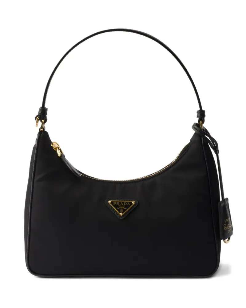 Prada mini Re-Edition 2005 triangle tote bag - Schwarz Schwarz