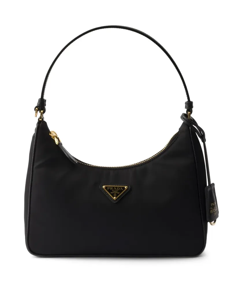 Prada mini Re-Edition 2005 triangle tote bag - Schwarz Schwarz