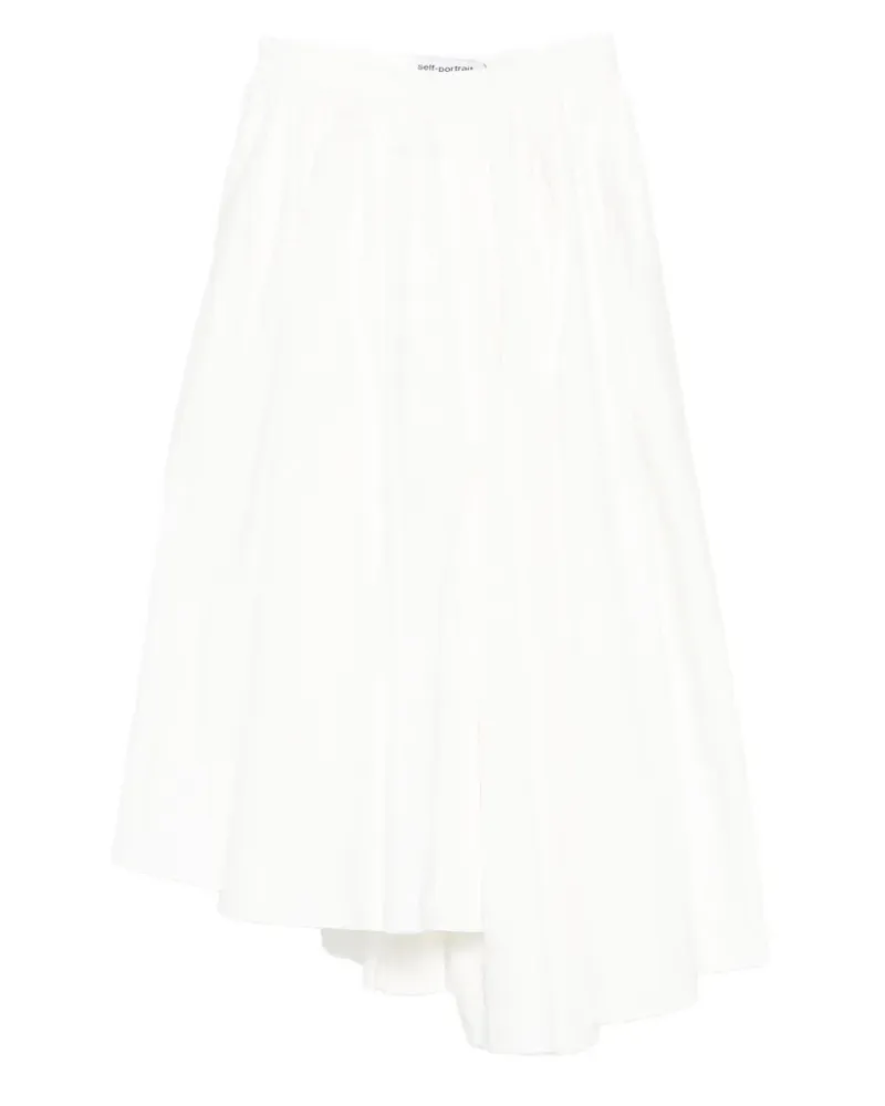 Self-Portrait pleated asymmetrical skirt - Weiß Weiß