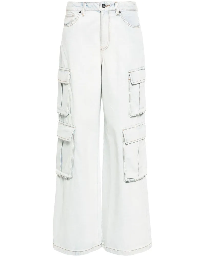 Self-Portrait Jeans mit weitem Bein - Blau Blau