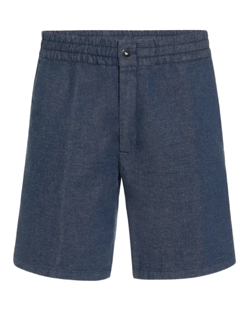 Paolo Pecora Milano elasticated-waistband cotton-blend shorts - Blau Blau