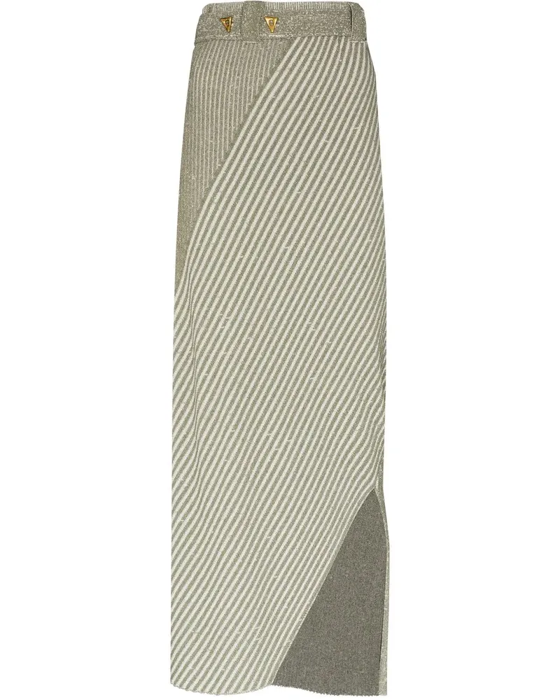AERON Asymmetrischer Strickrock - Grün Grün