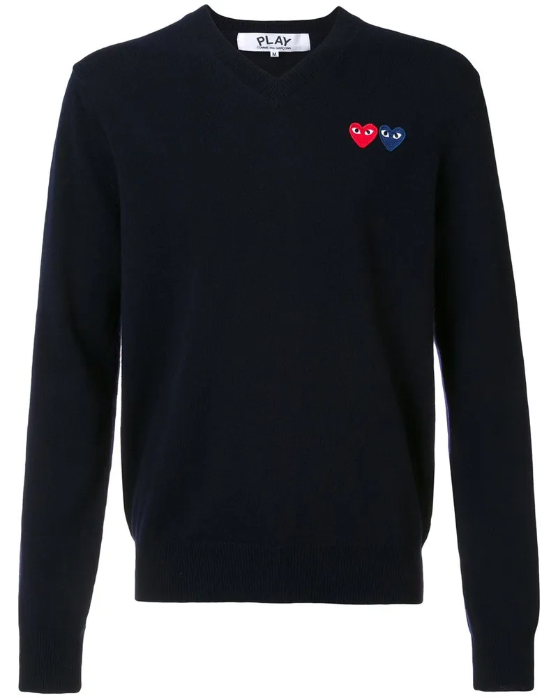 Comme des Garçons Pullover mit V-Ausschnitt Blau