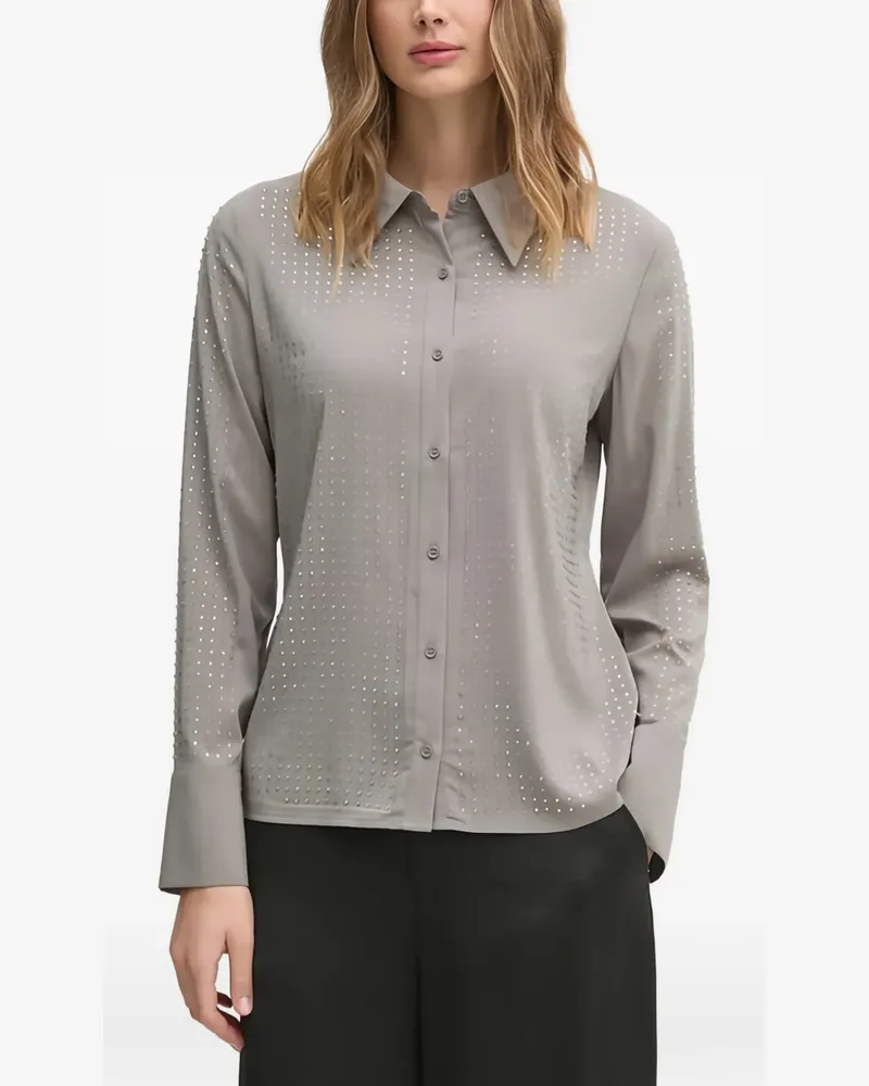 Sisley Verziertes Hemd - Grau Grau