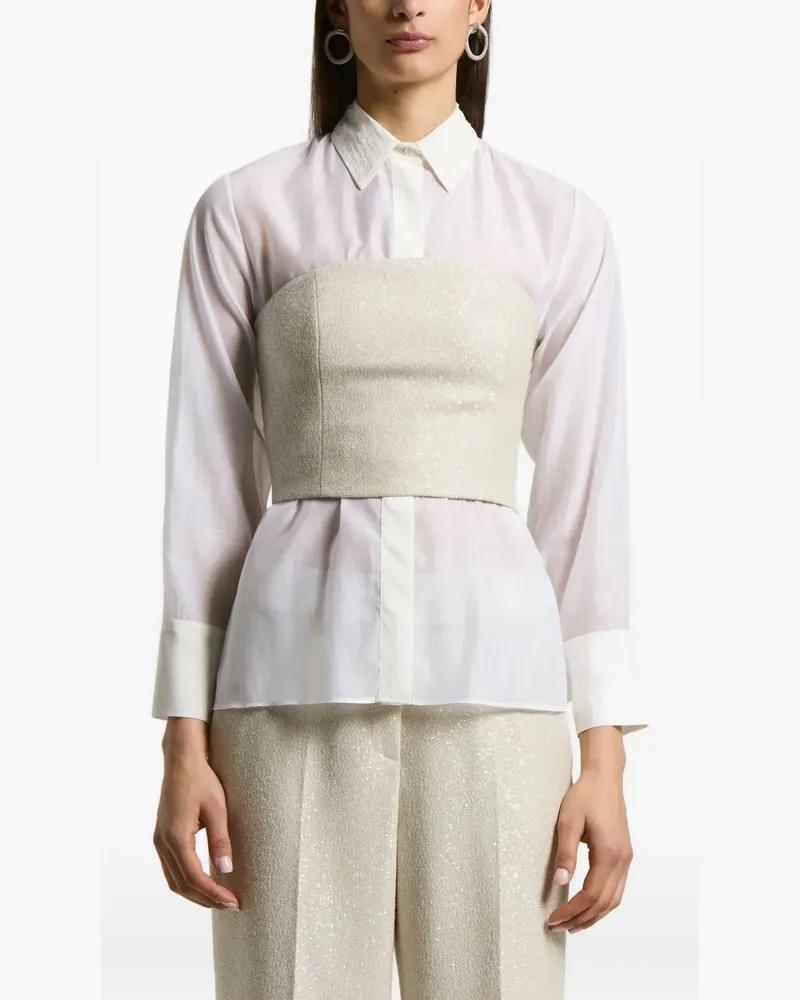 Peserico Top mit Pailletten - Nude Nude