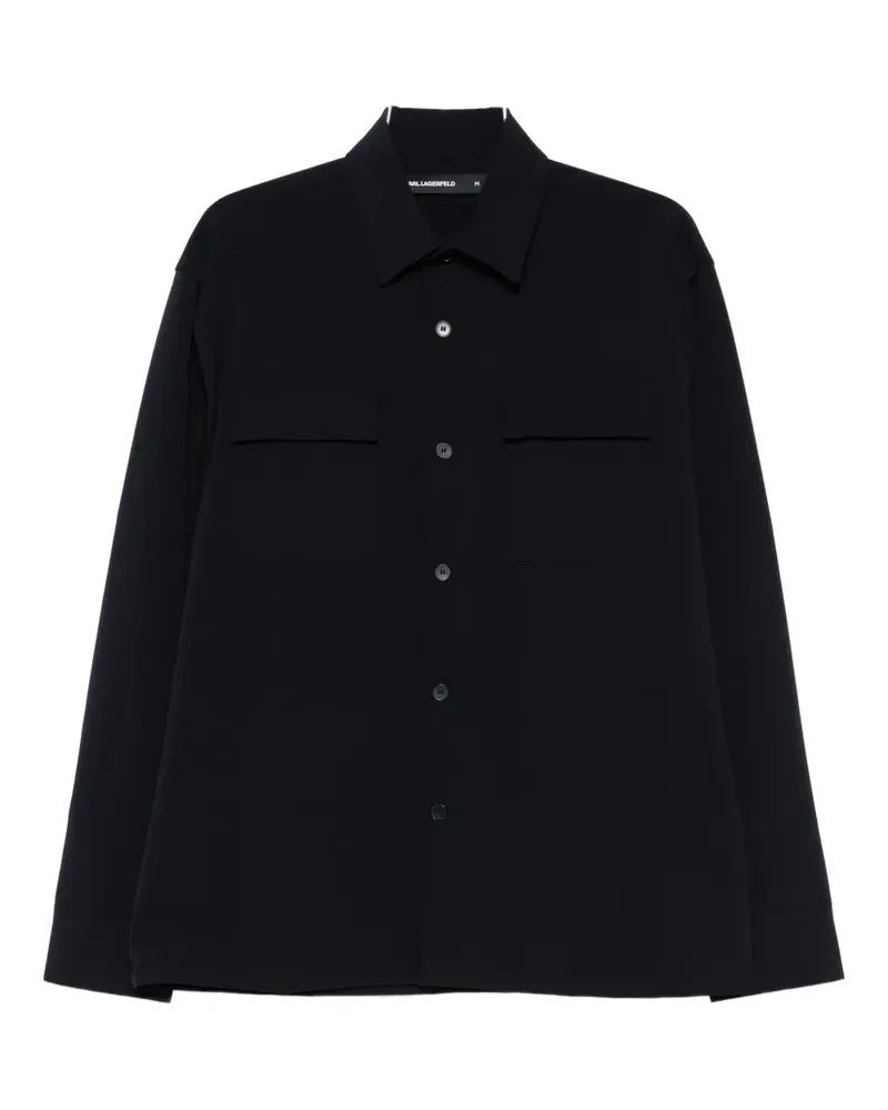 Karl Lagerfeld Hemd mit aufgesetzter Tasche - Blau Blau