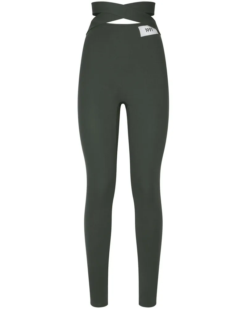 Dolce & Gabbana KIM DOLCE&GABBANA Leggings mit überkreuzten Riemen - Schwarz Schwarz
