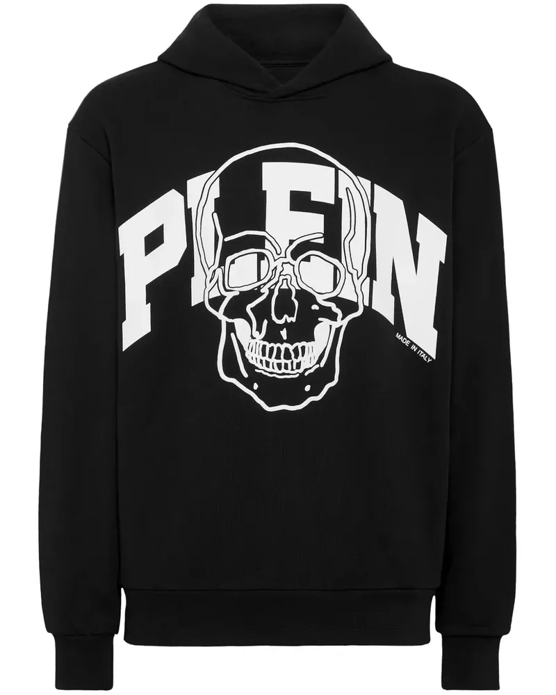 Philipp Plein Skull Hoodie mit Logo-Print - Schwarz Schwarz