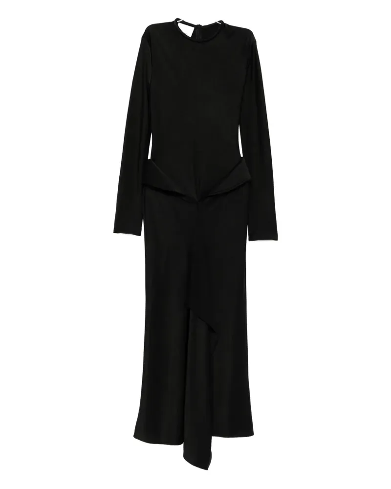 Nanushka Drapiertes Maxikleid mit rundem Ausschnitt - Schwarz Schwarz