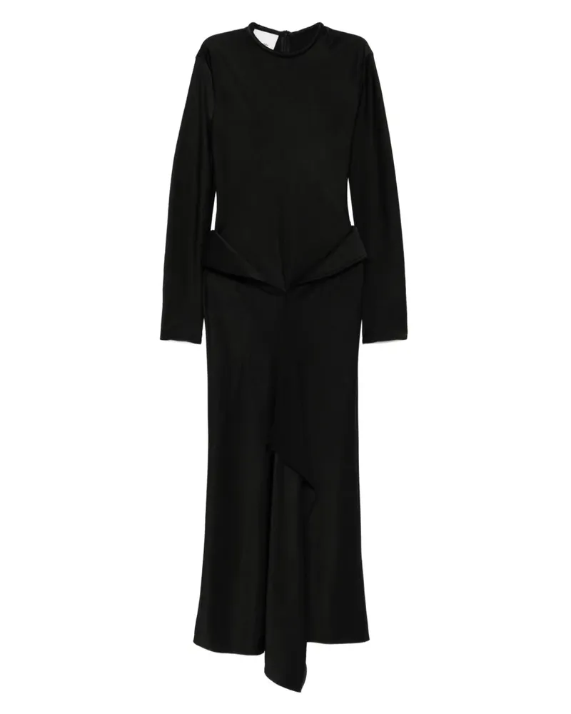 Nanushka Drapiertes Maxikleid mit rundem Ausschnitt - Schwarz Schwarz