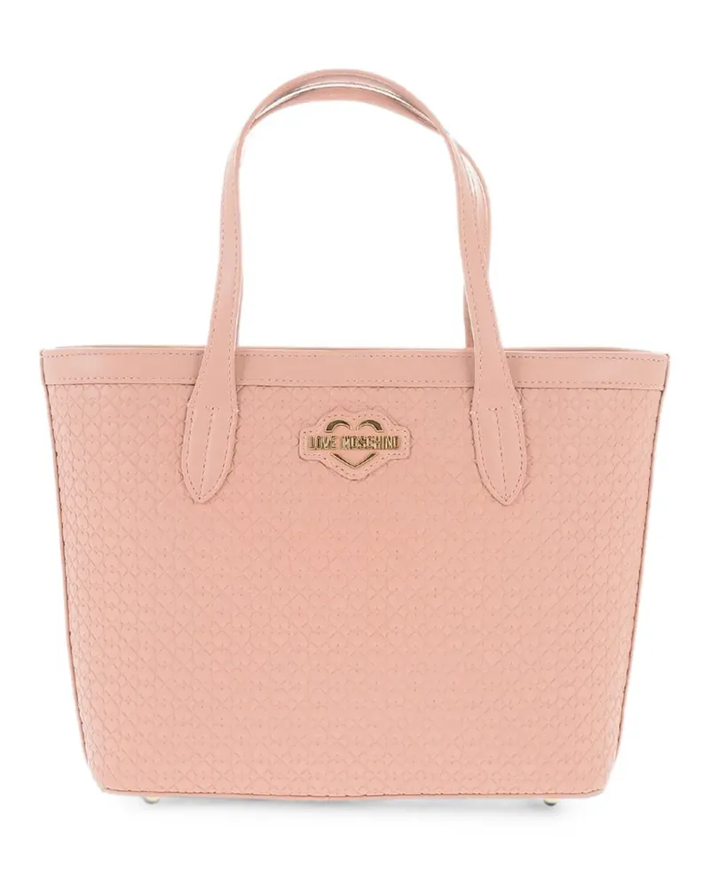 Moschino Valentina heart-embossed tote bag - Rosa Rosa