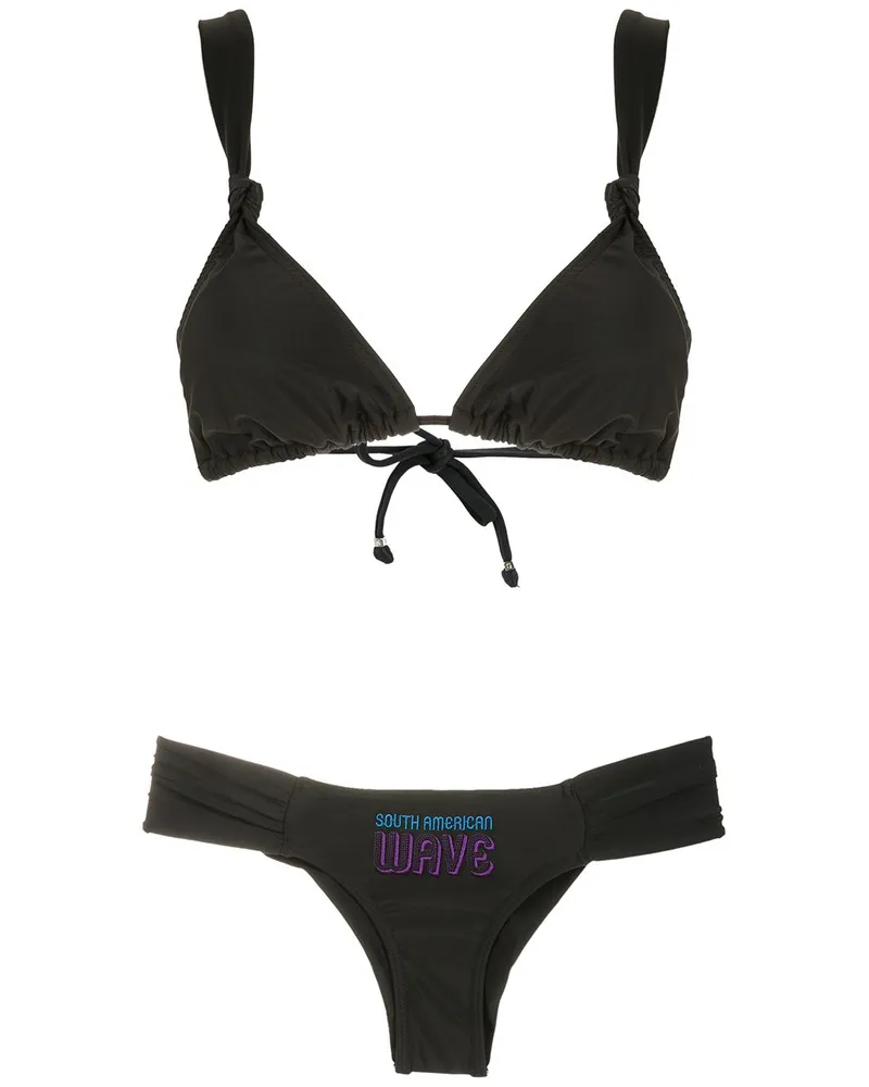 Amir Slama Bikini mit Knotendetail - Schwarz Schwarz