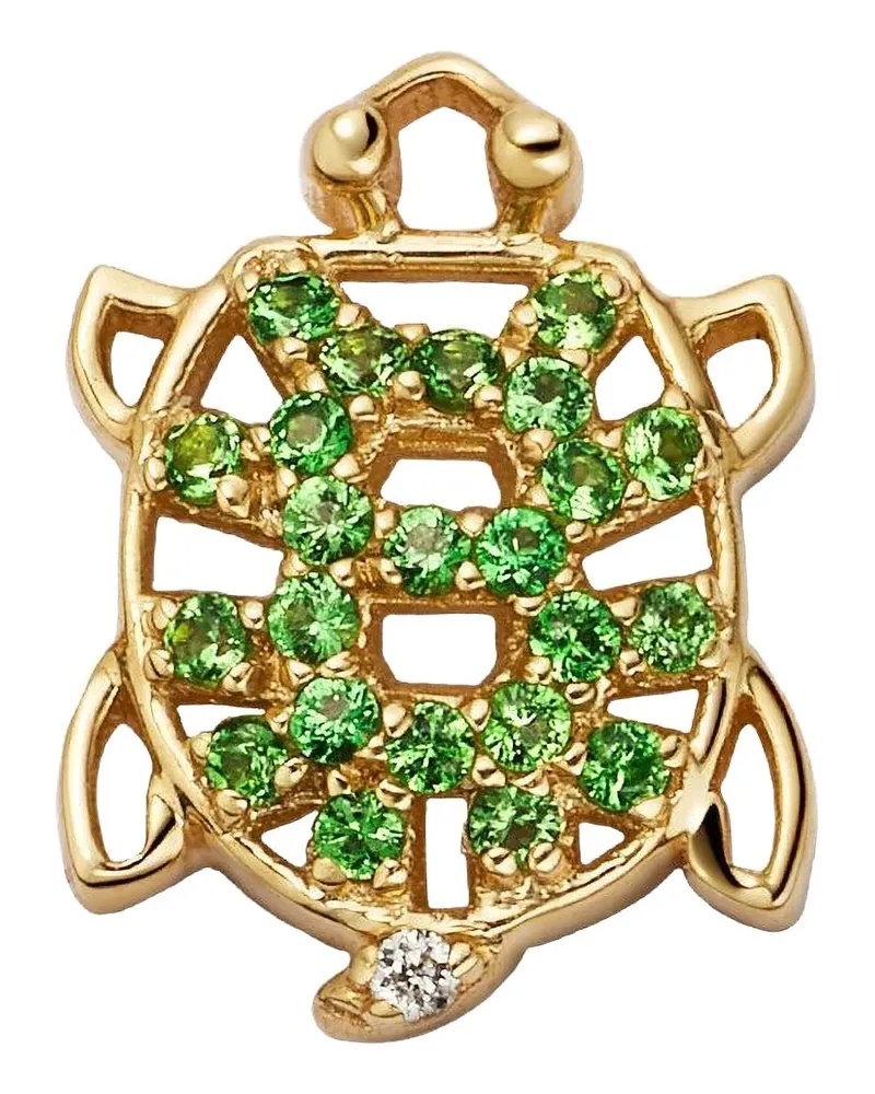 Loquet 18kt Turtle Gelbgoldanhänger mit Diamanten und Tsavorit Gold