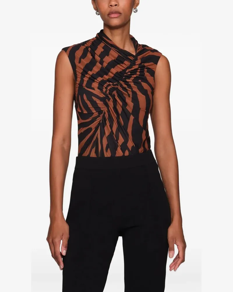 ET OCHS Emilio Body mit Zebra-Print - Schwarz Schwarz