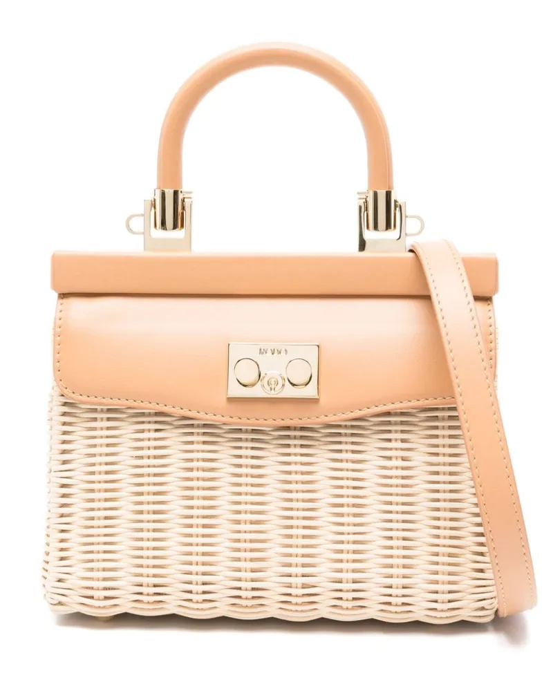 Rodo Paris Mini-Tasche aus Stroh Braun