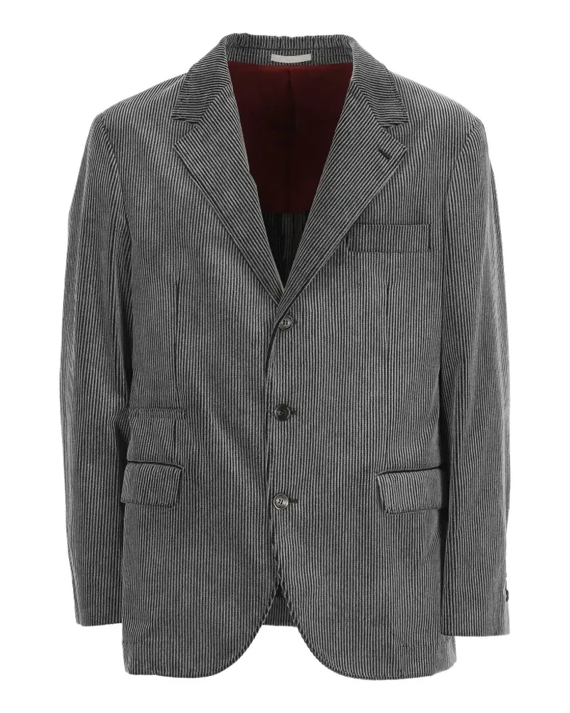 Brunello Cucinelli corduroy single-breasted blazer - Grau Grau