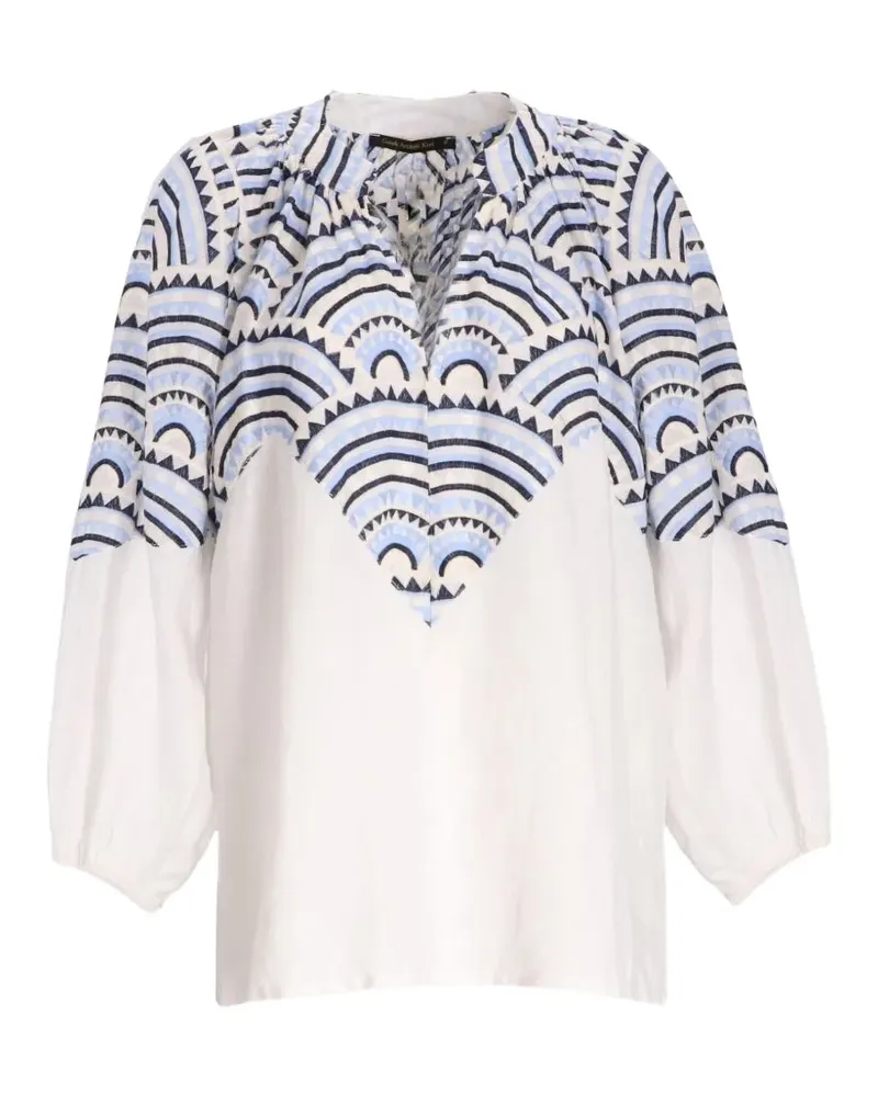 Greek Archaic Kori Puffy Triangel-Bluse - Weiß Weiß