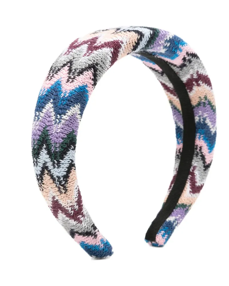 Missoni Wattierter Haarreif mit Zickzackmuster - Blau Blau