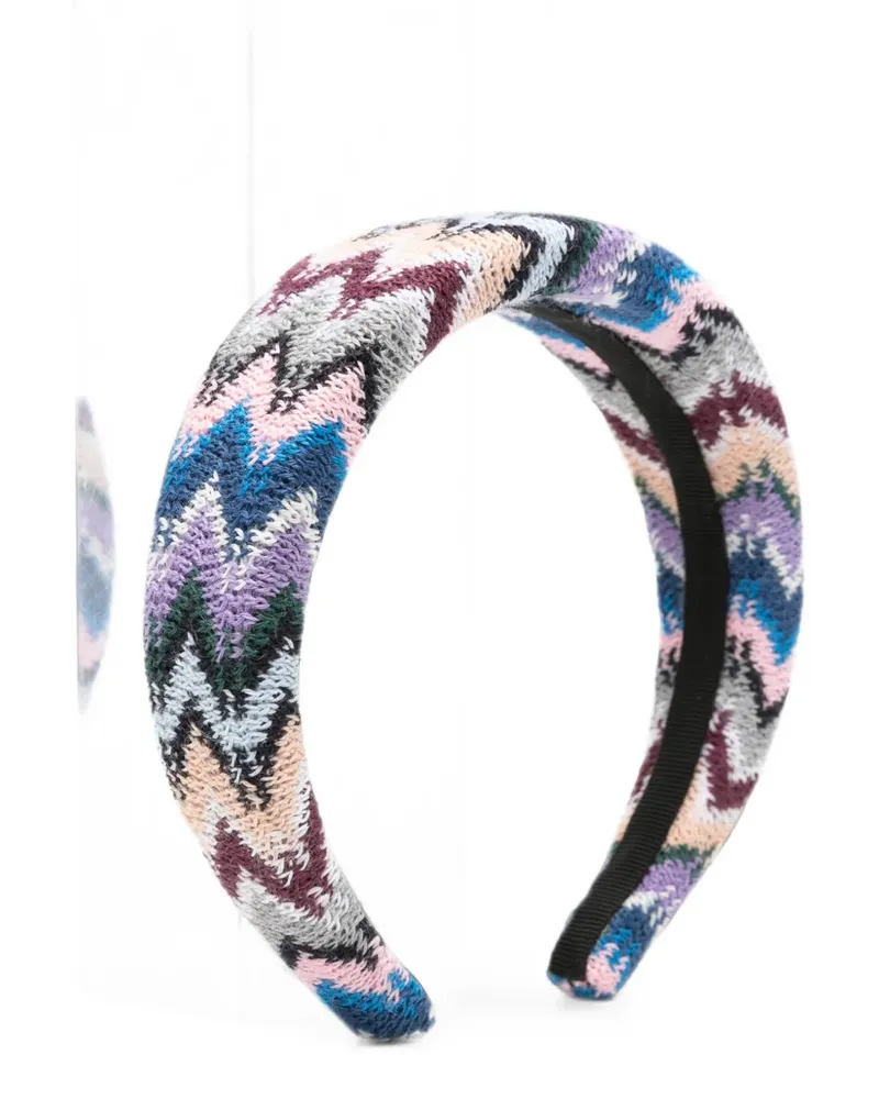 Missoni zigzag-knit padded headband - Blau Blau