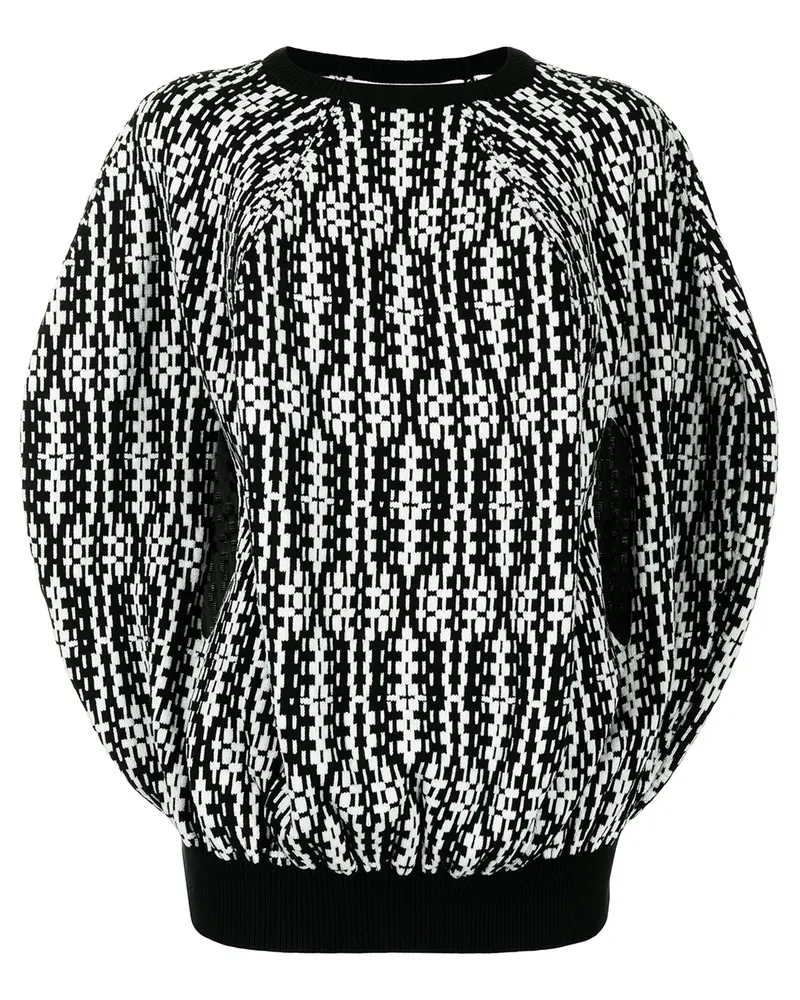Comme des Garçons Bestickter Strickpullover - Schwarz Schwarz