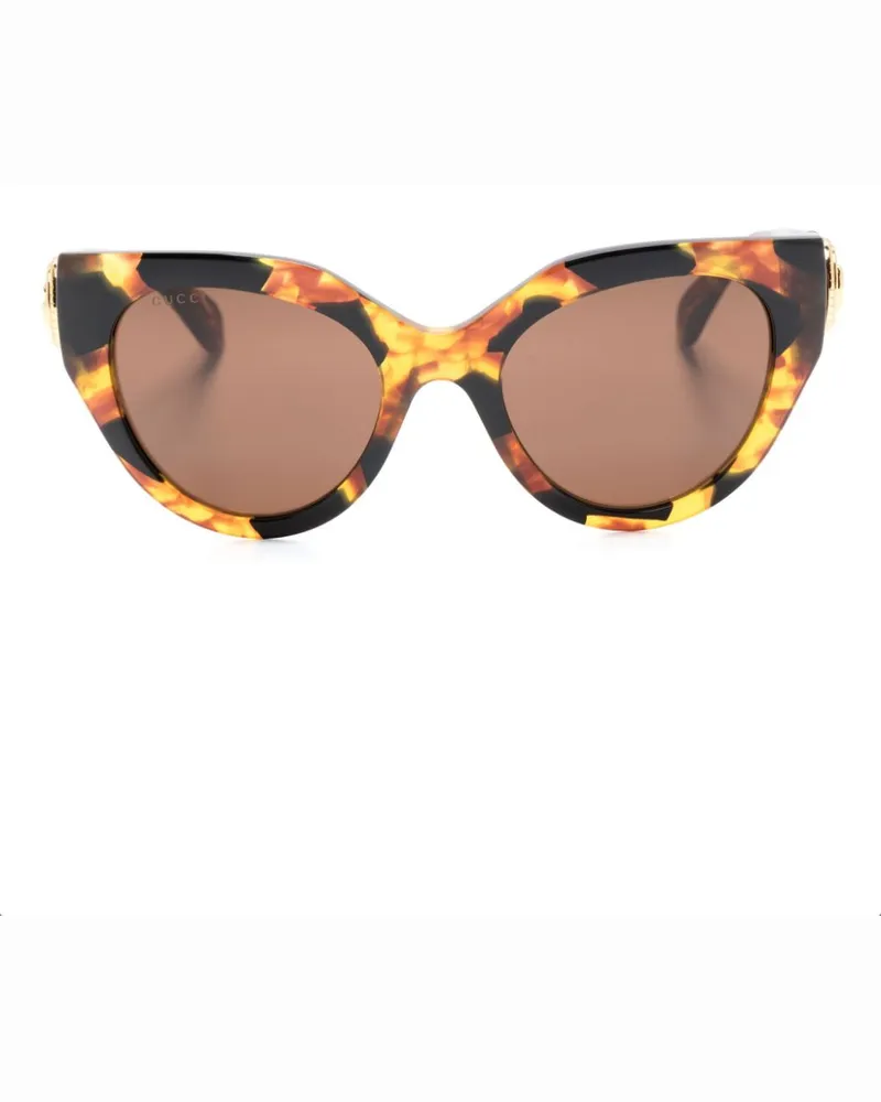 Gucci Cat-Eye-Sonnenbrille mit Logo - Braun Braun