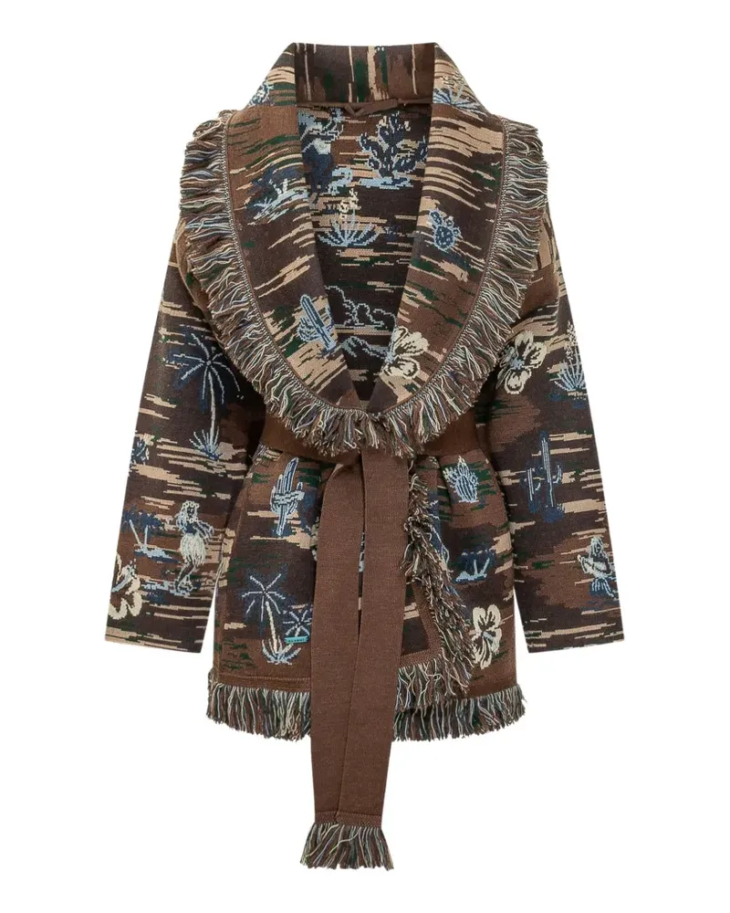 Alanui Tex-Hawaii fringed-trim cardigan - Braun Braun