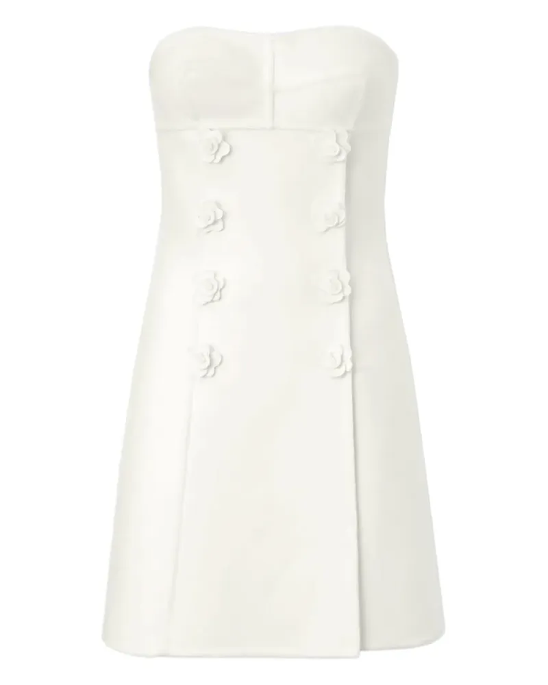 Ermanno Scervino Schulterfreies Minikleid mit Rosen - Weiß Weiß