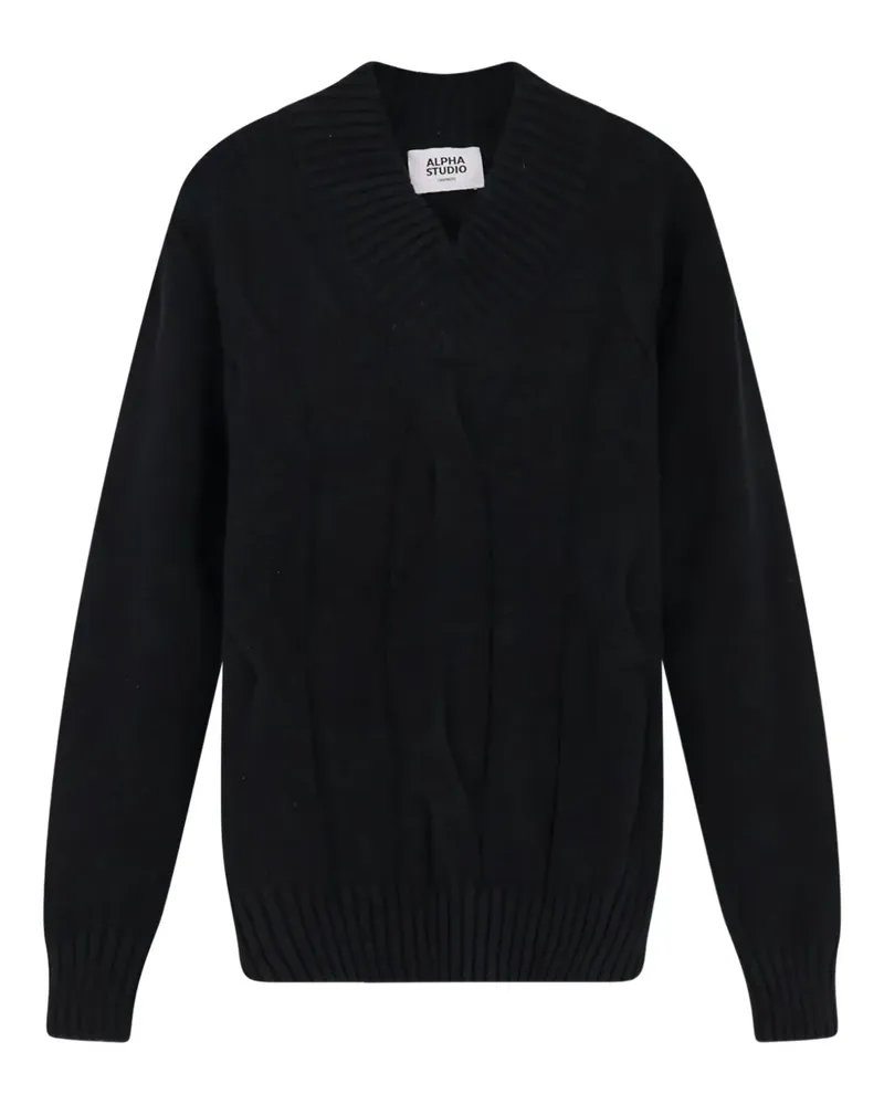 Alpha Industries V-neck sweater - Schwarz Schwarz