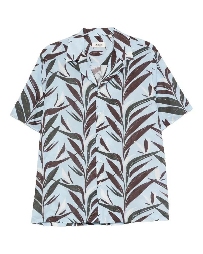 Altea leaf-print short-sleeve shirt - Blau Blau