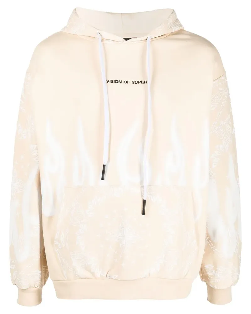 Vision Of Super Hoodie mit Flammen-Print - Nude Nude