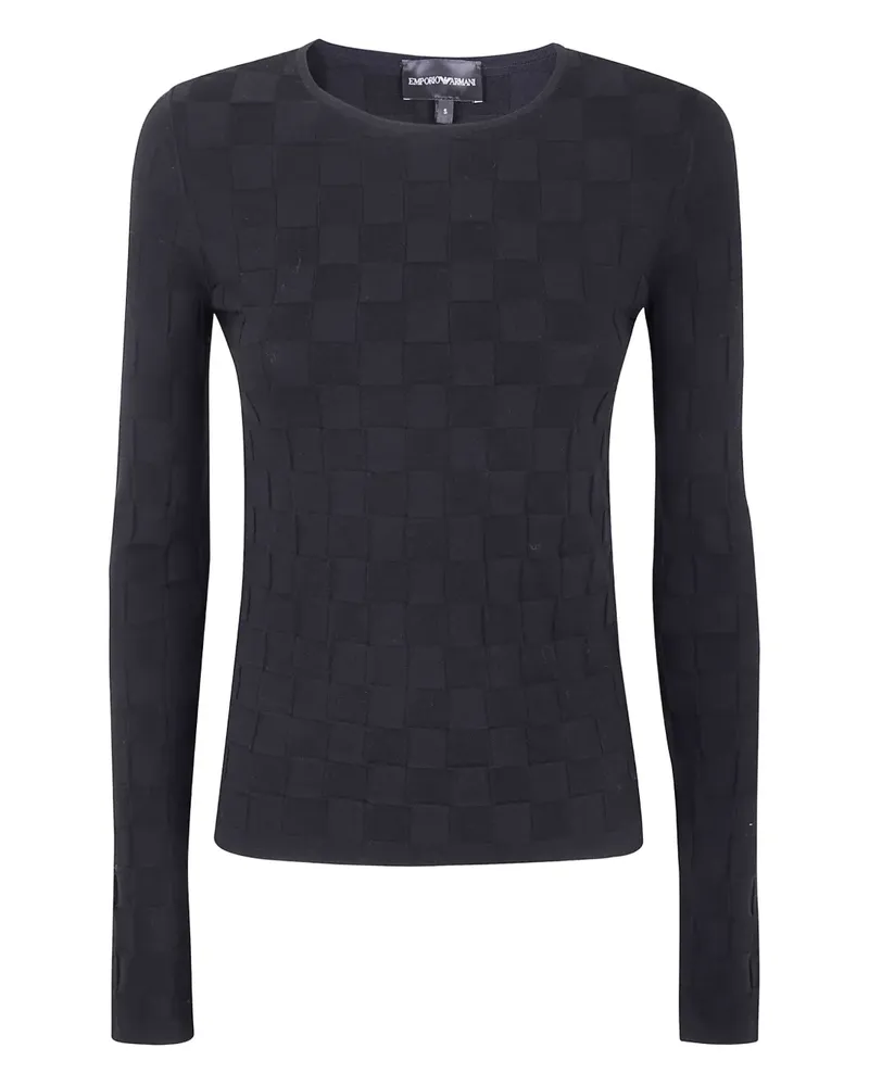 Emporio Armani Karierter Pullover - Schwarz Schwarz