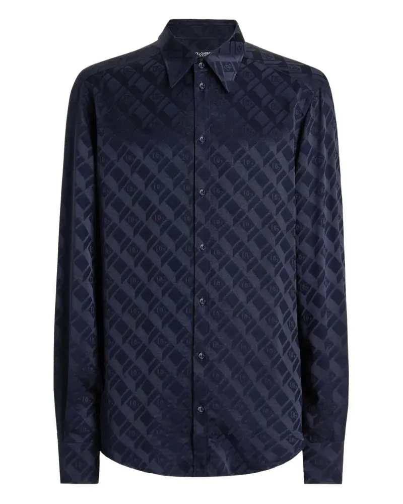 Dolce & Gabbana Hemd mit Monogramm - Blau Blau