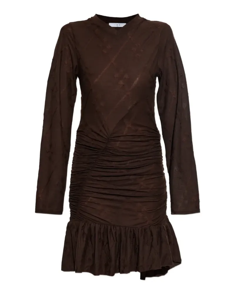 IRO Harmony ruched ruffled mini dress - Braun Braun