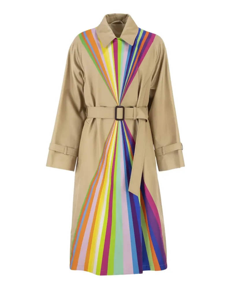 Max Mara Wkspalanca rainbow-print belted trench coat - Nude Nude