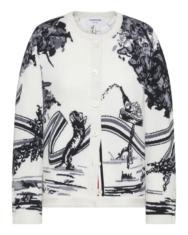 Thom Browne Hector Cardigan mit Intarsien - Weiß Weiß