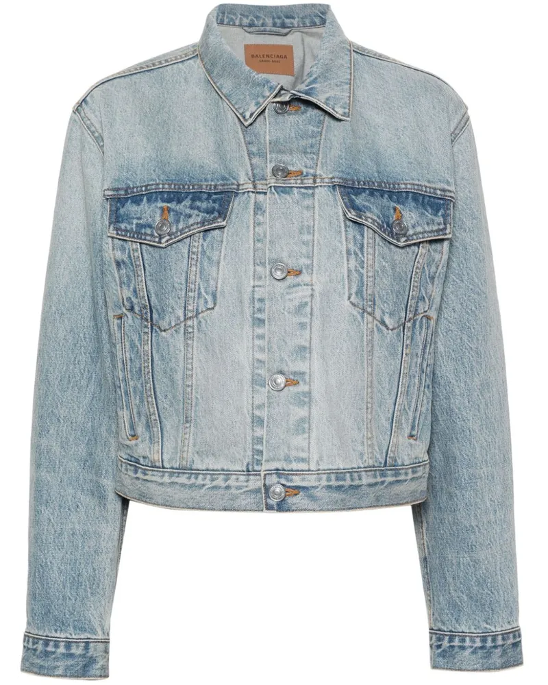 Balenciaga Ausgeblichene Jeansjacke - Blau Blau