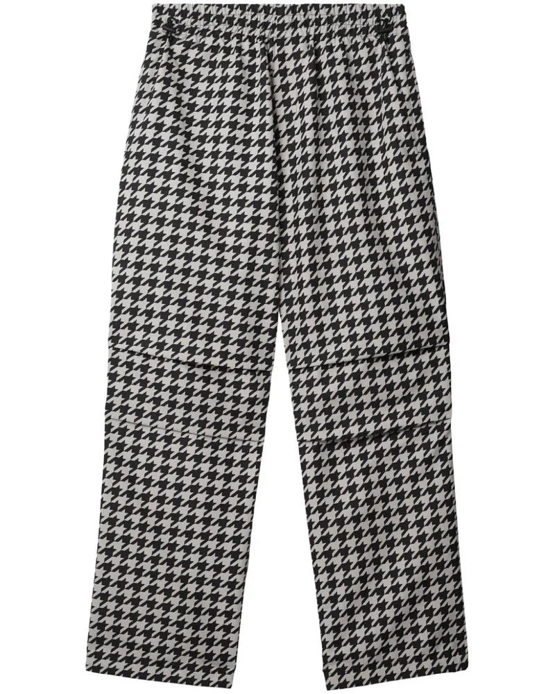 Burberry Stretchbund-Hose mit Hahnentrittmuster - Schwarz Schwarz