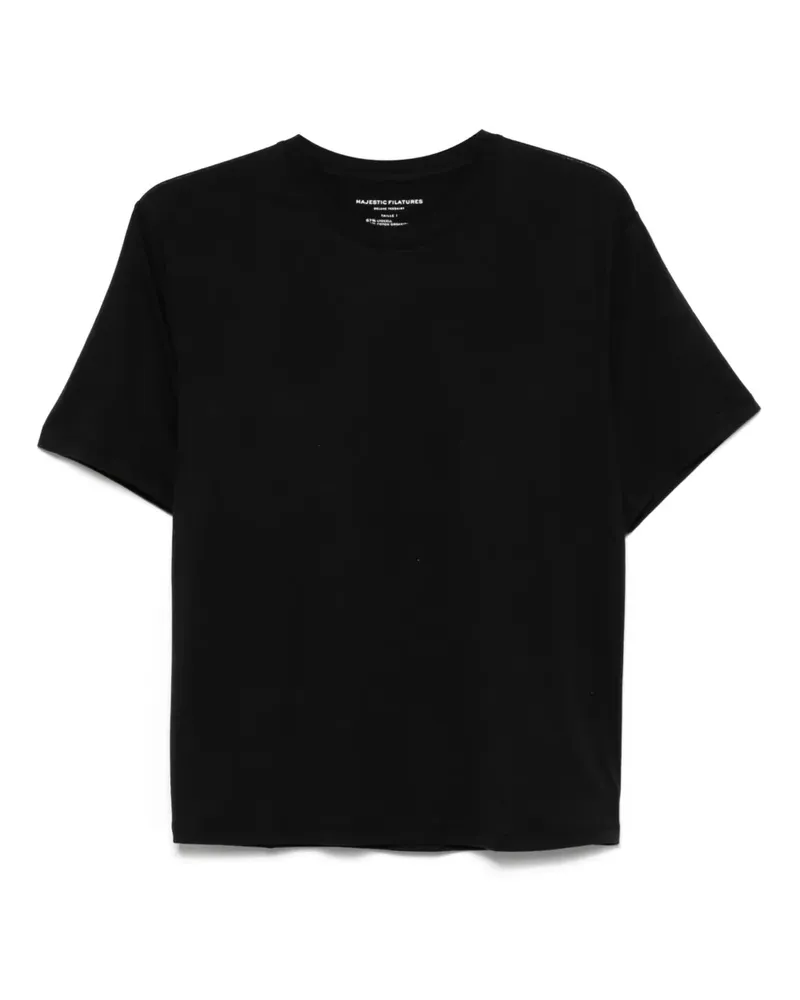 Majestic T-Shirt mit rundem Ausschnitt - Schwarz Schwarz