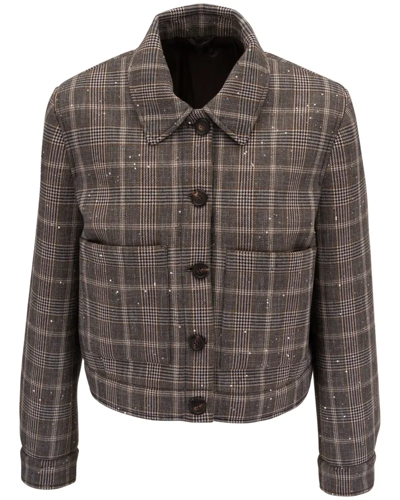 Brunello Cucinelli Karierte Jacke - Nude Nude