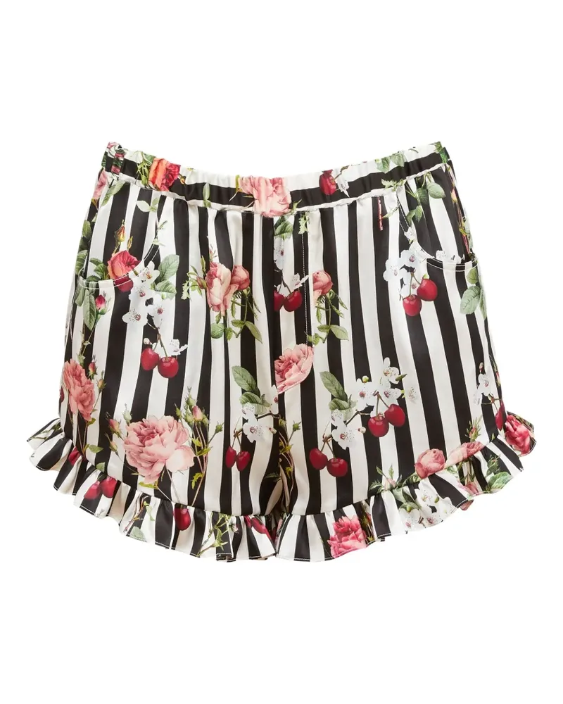 Fleur Du Mal Cherry Rose Shorts - Schwarz Schwarz