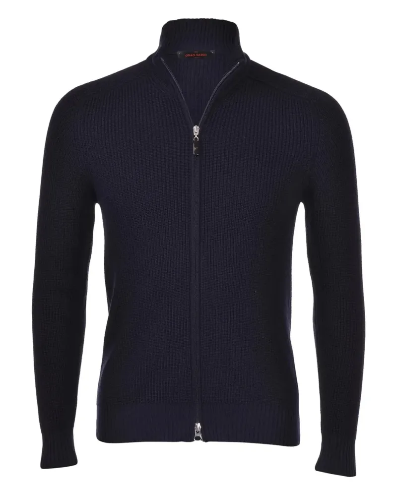 Gran Sasso Gerippter Cardigan mit Reißverschluss - Blau Blau
