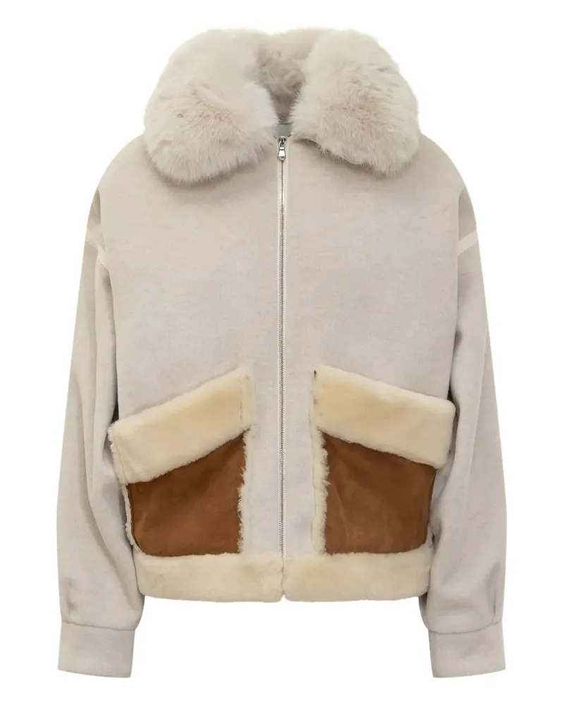 AVA ADORE Texturierte Jacke mit Reißverschluss - Nude Nude