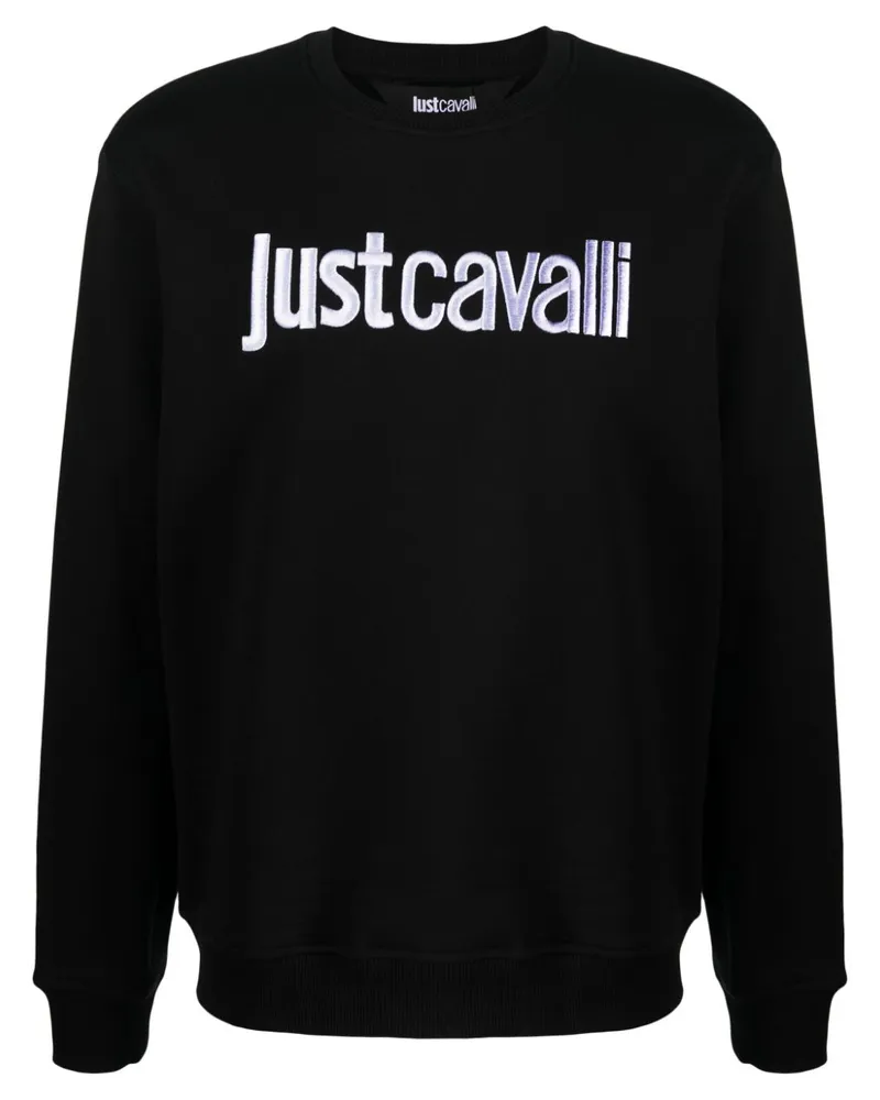 Just Cavalli Sweatshirt mit Logo-Stickerei Schwarz